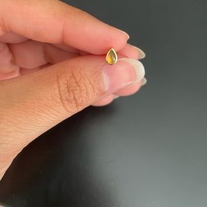 BVLA 14k Yellow Gold Chalcedony Pear Earring End